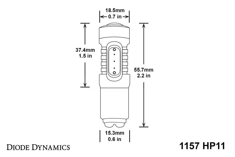 Diode Dynamics 1157 LED Bulb HP11 LED - Amber (Single) - Additional View 5