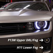 Load image into Gallery viewer, Diode Dynamics 12-15 Chevrolet Camaro DRL Fog Kit ZL1 Stage 1 (P13W HP48/H11 HP48) - Side View