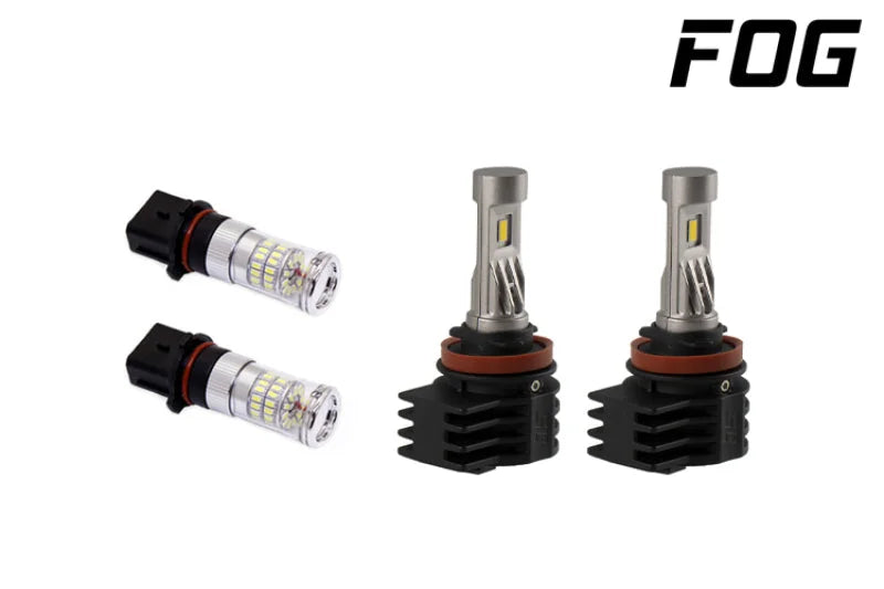 Diode Dynamics 12-15 Chevrolet Camaro DRL Fog Kit ZL1 Stage 2 (P13W HP48/H11 SLF White) - Back View