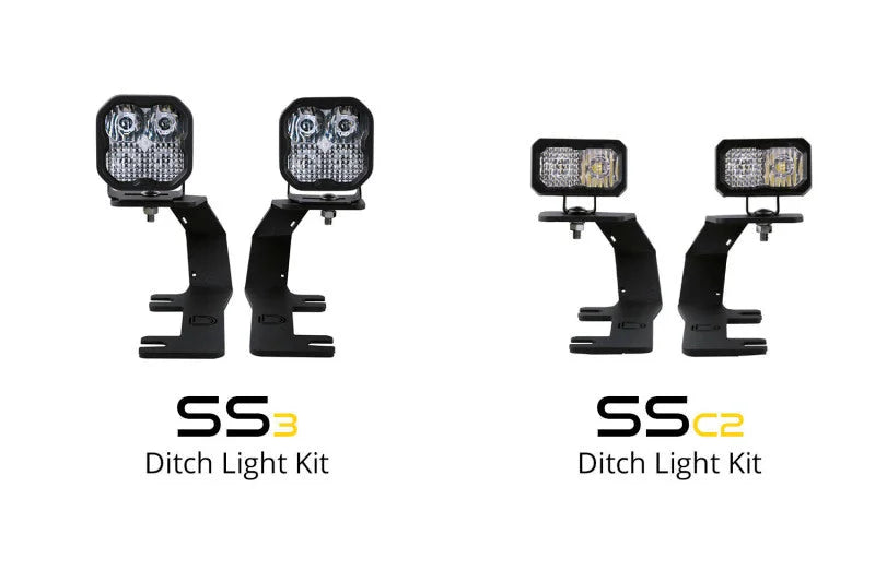 Diode Dynamics 14-19 Silverado/Sierra SS3 LED Ditch Light Kit - Sport Yellow Combo - Installation View