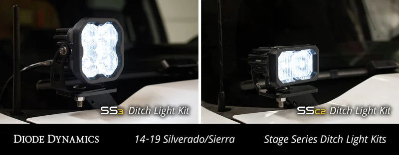 Diode Dynamics 14-19 Silverado/Sierra SSC2 LED Ditch Light Kit - Yellow Pro Combo - Additional View 5