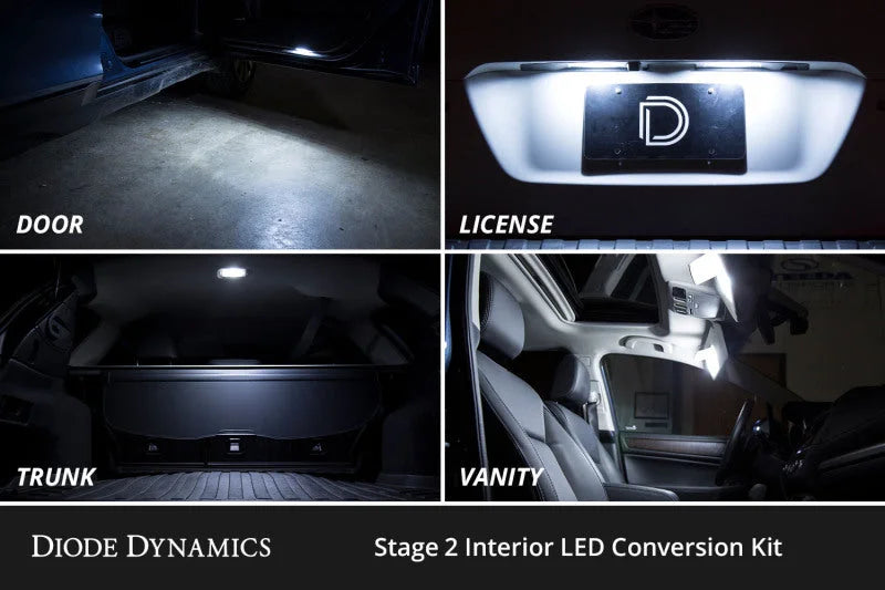 Diode Dynamics 14-19 Toyota Highlander Interior LED Kit Cool White Stage 2 - Side View