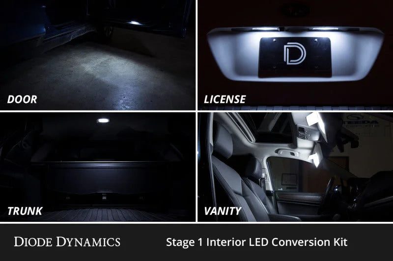 Diode Dynamics 14-19 Toyota Highlander Interior LED Kit Cool White Stage 2 - Back View
