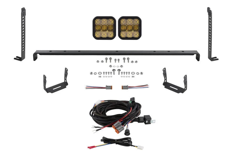 Diode Dynamics 14-23 Toyota 4Runner SS5 Stealth Grille LED 2-Pod Kit - Yellow Pro Combo - Main Product View