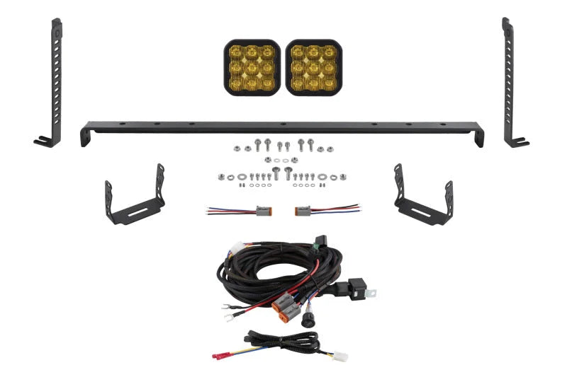 Diode Dynamics 14-23 Toyota 4Runner SS5 Stealth Grille LED 2-Pod Kit - Yellow Pro Driving - Main Product View