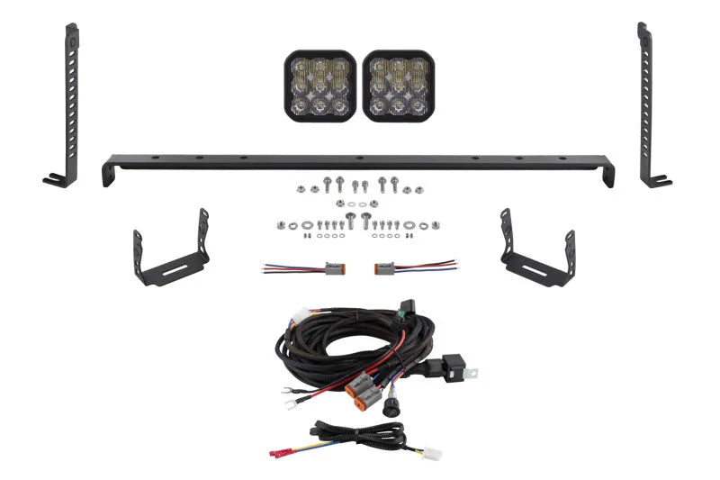 Diode Dynamics 14-23 Toyota 4Runner SS5 Stealth Grille LED 2-Pod Kit Sport - White Driving - Main Product View