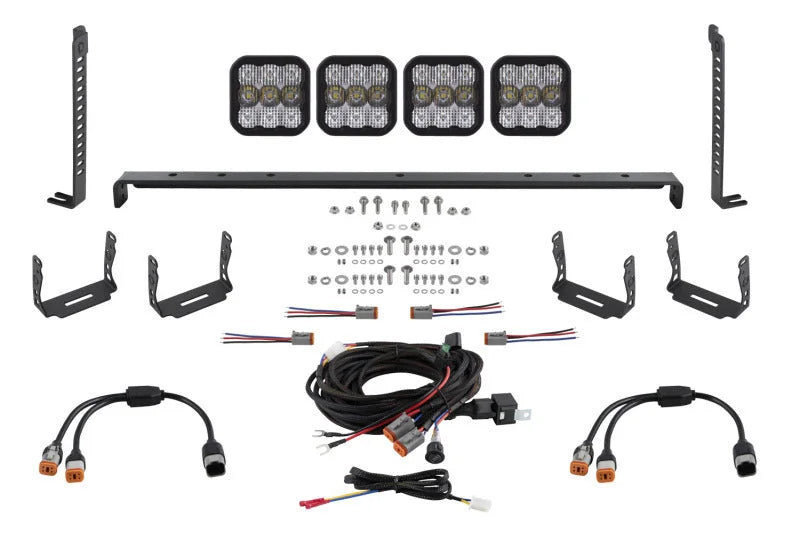 Diode Dynamics 14-23 Toyota 4Runner SS5 Stealth Grille LED 4-Pod Kit - Pro White Combo - Main Product View