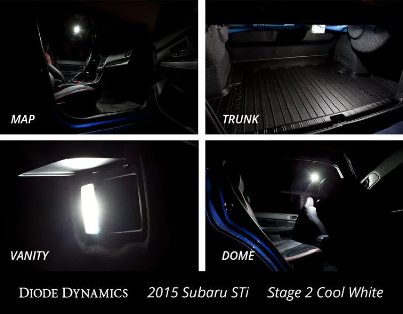 Diode Dynamics 15-19 Subaru WRX Interior Light Kit Stage 1 - Cool - White - Back View