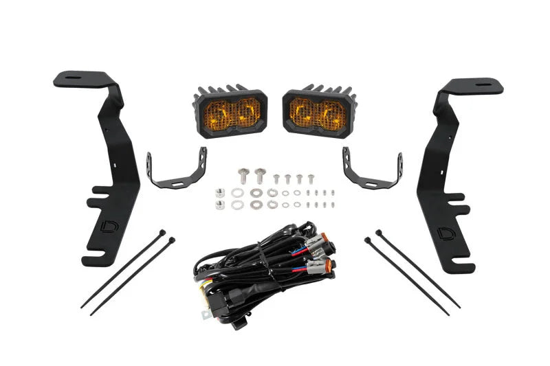 Diode Dynamics 15-20 Ford F-150 Stage Series Ditch Light Kit - Yellow Combo/Driving - Side View