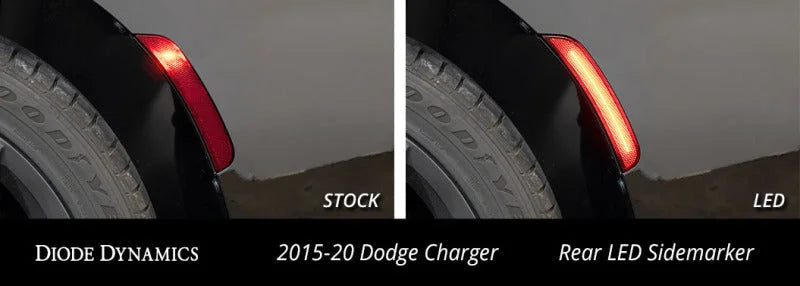 Diode Dynamics 15-21 Dodge Charger LED Sidemarkers - Amber Red (set) - Back View