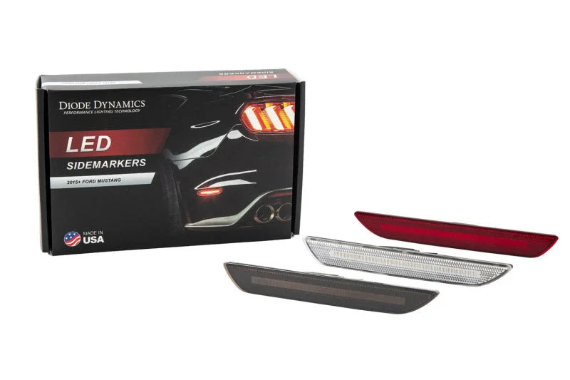 Diode Dynamics 15-21 EU/AU Ford Mustang LED Sidemarkers Clear (Pair) - Side View