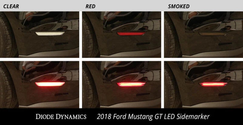Diode Dynamics 15-21 Ford Mustang LED Sidemarkers Clear (set) - Installation View