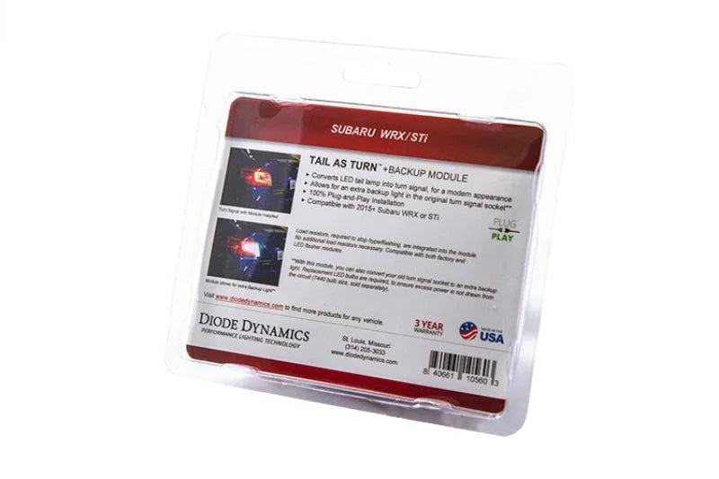 Diode Dynamics 15-21 Subaru WRX / STi Tail as Turn +Backup Module (USDM) Module Only - Back View