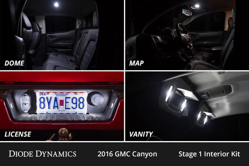 Diode Dynamics 15-22 GMC Canyon Interior LED Kit Cool White Stage 2 - Back View