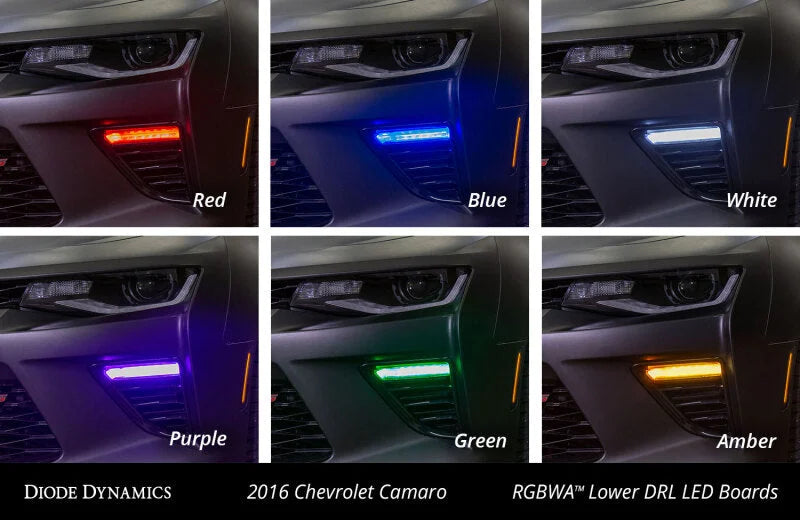 Diode Dynamics 16-18 Chevrolet Camaro RGBWA Lower DRL Boards - Installation View