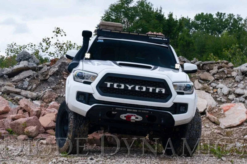 Diode Dynamics 16-21 Toyota Tacoma Sport SS3 LED Ditch Light Kit - White Combo - Side View