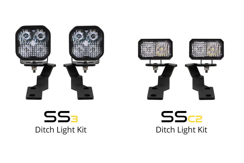 Diode Dynamics 16-21 Toyota Tacoma Stage Series 2in LED Ditch Light Kit - Yellow Pro Combo - Additional View 5