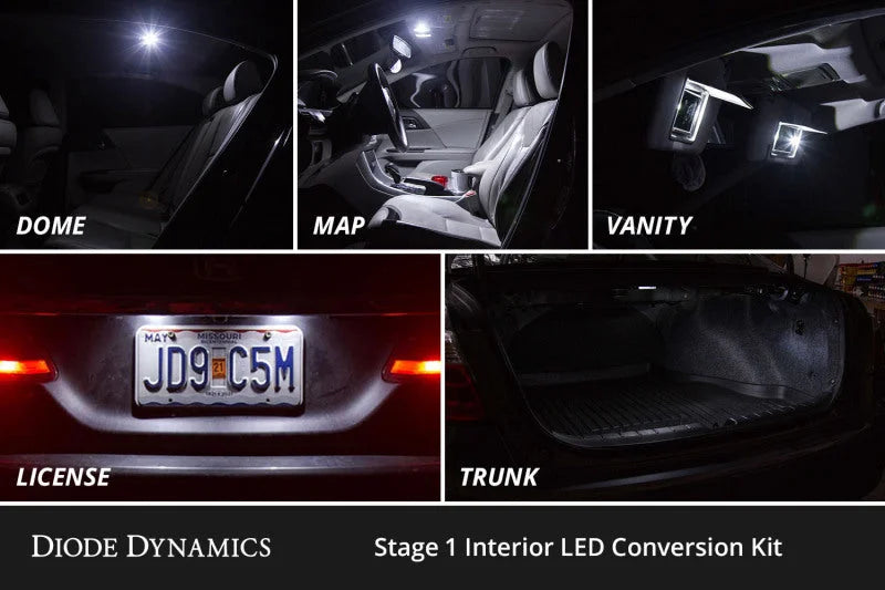 Diode Dynamics 16-22 Toyota Prius Interior LED Kit Cool White Stage 2 - Installation View