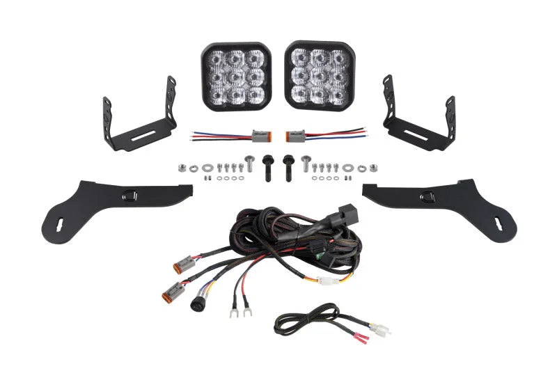 Diode Dynamics 17-20 Ford Raptor SS5 Bumper LED Pod Light Kit Sport - White Driving - Main Product View
