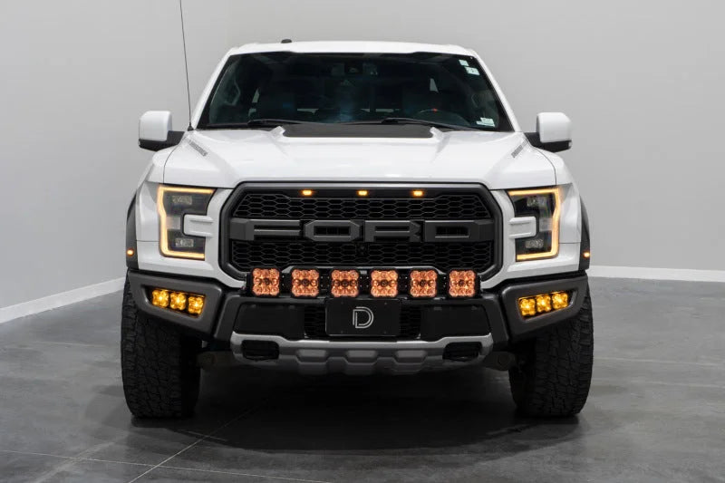 Diode Dynamics 17-20 Ford Raptor SS5 Grille CrossLink Lightbar Kit - Yellow Pro Combo - Additional View 7
