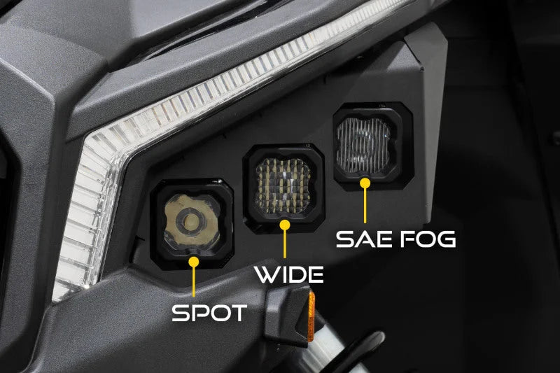 Diode Dynamics 17-24 Can-Am Maverick X3 C1 Headlamp Kit - Pro White ABL (Pair) - Back View