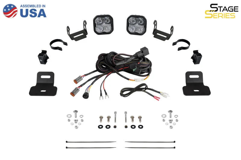 Diode Dynamics 17-24 Can-Am Maverick X3 SS5 Stage Series Ditch Light Kit - Pro White Combo - Installation View