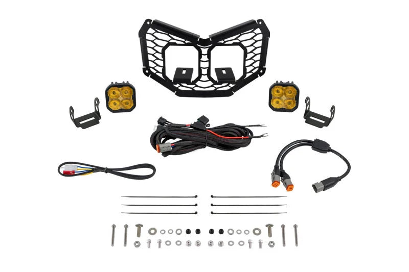 Diode Dynamics 17-24 Can-Am Maverick X3 Stage Series LED Grille Kit - Pro Yellow Fog - Main Product View
