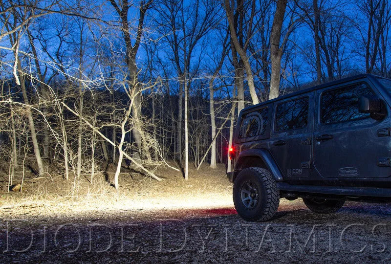 Diode Dynamics 18-21 Jeep JL Wrangler SS30 Rear Hardtop Bracket Kit - White Flood - Back View