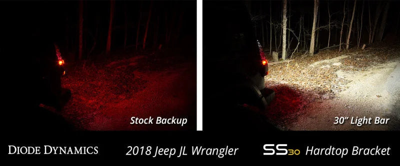 Diode Dynamics 18-21 Jeep JL Wrangler SS30 Rear Hardtop Bracket Kit - White Flood - Additional View 8