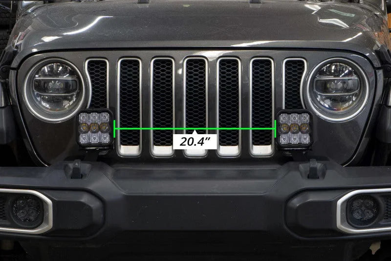 Diode Dynamics 18-21 Jeep JL Wrangler SS5 Bumper LED Pod Light Kit - Sport Yellow Combo - Installation View