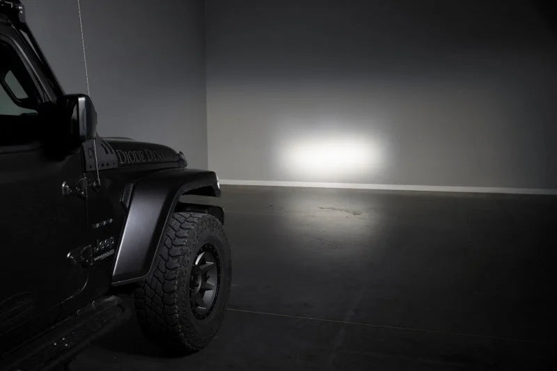 Diode Dynamics 18-21 Jeep JL Wrangler SS5 Bumper LED Pod Light Kit - Sport Yellow Driving - Back View