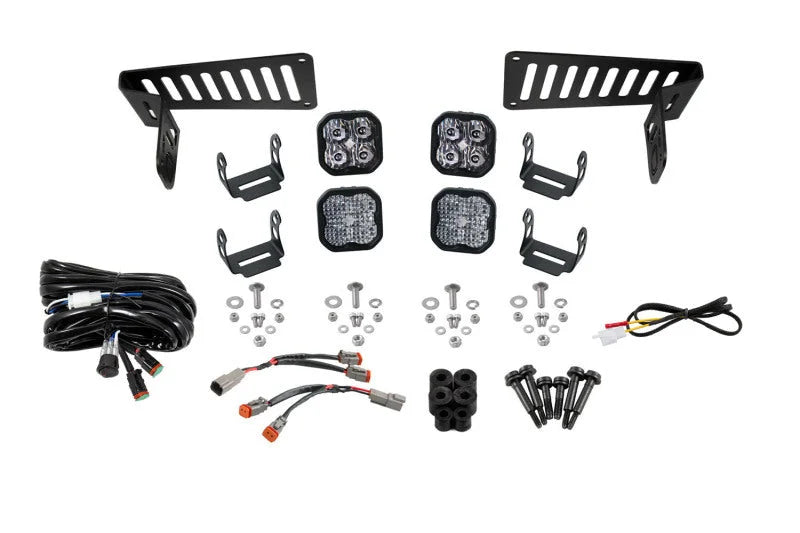 Diode Dynamics 18-21 Jeep JL Wrangler/Gladiator SS3 Cowl LED Bracket Kit - White Pro - Main Product View