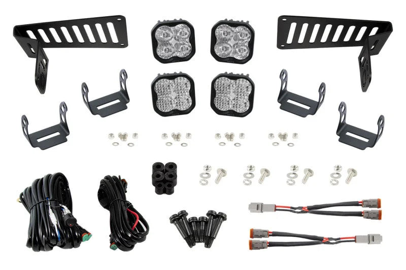 Diode Dynamics 18-21 Jeep JL Wrangler/Gladiator SS3 Cowl LED Bracket Kit - White Pro - Side View