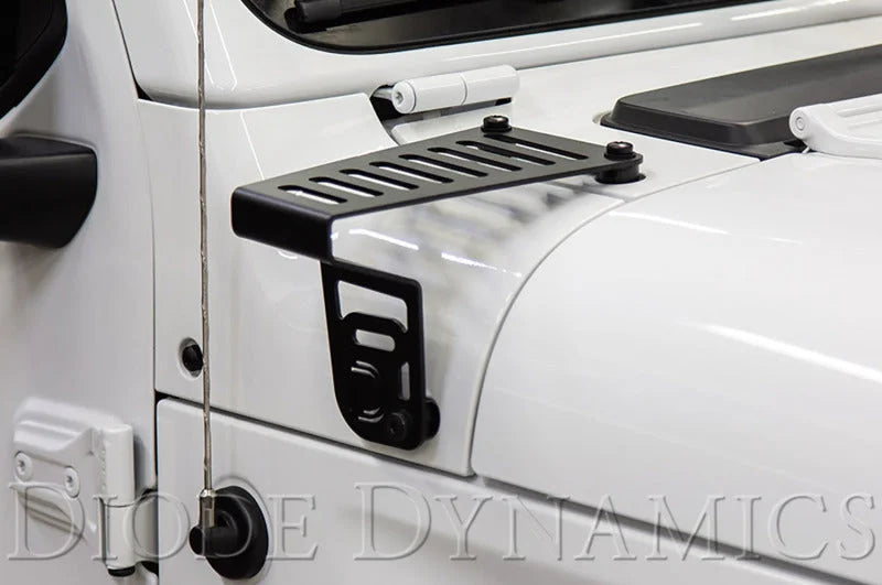 Diode Dynamics 18-21 Jeep JL Wrangler/Gladiator SS3 Cowl LED Bracket Kit - White Pro - Additional View 5