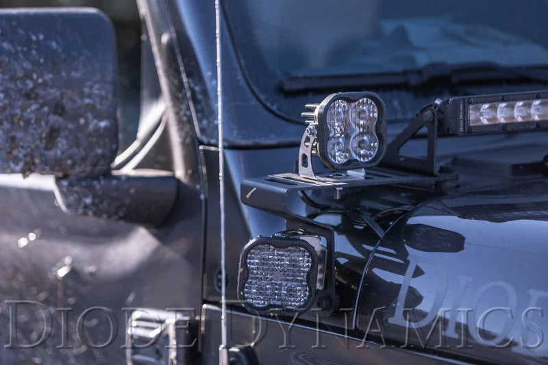 Diode Dynamics 18-21 Jeep JL Wrangler/Gladiator SS3 Cowl LED Bracket Kit - White Pro - Additional View 8