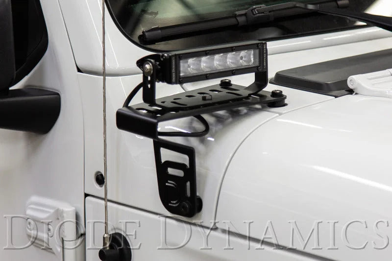 Diode Dynamics 18-21 Jeep JL Wrangler/Gladiator SS3 Cowl LED Bracket Kit - Yellow Sport - Additional View 9