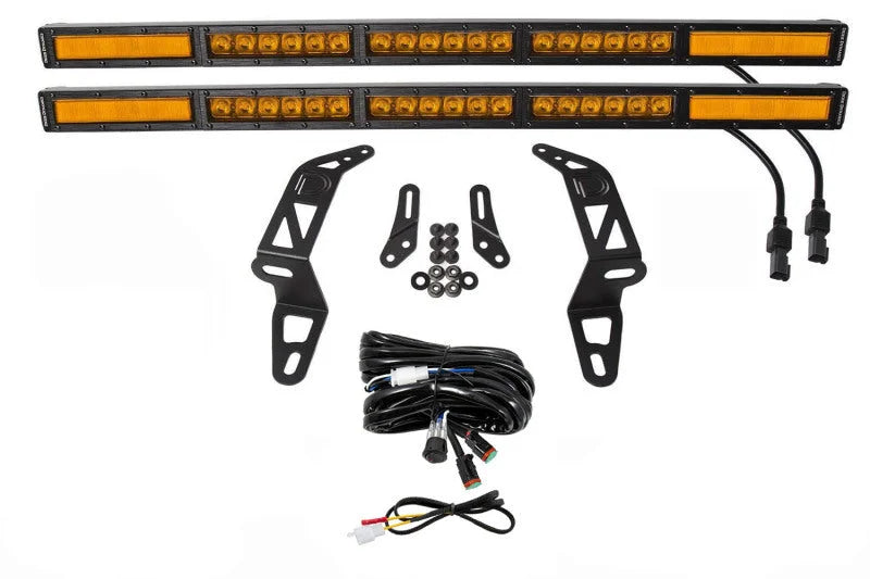 Diode Dynamics 18-21 Jeep JL Wrangler/Gladiator SS30 Bumper Bracket Kit - Amber Combo Dual - Main Product View