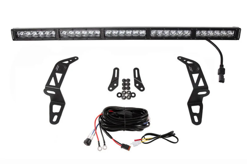 Diode Dynamics 18-21 Jeep JL Wrangler/Gladiator SS30 Bumper Bracket Kit - Amber Combo Dual - Side View