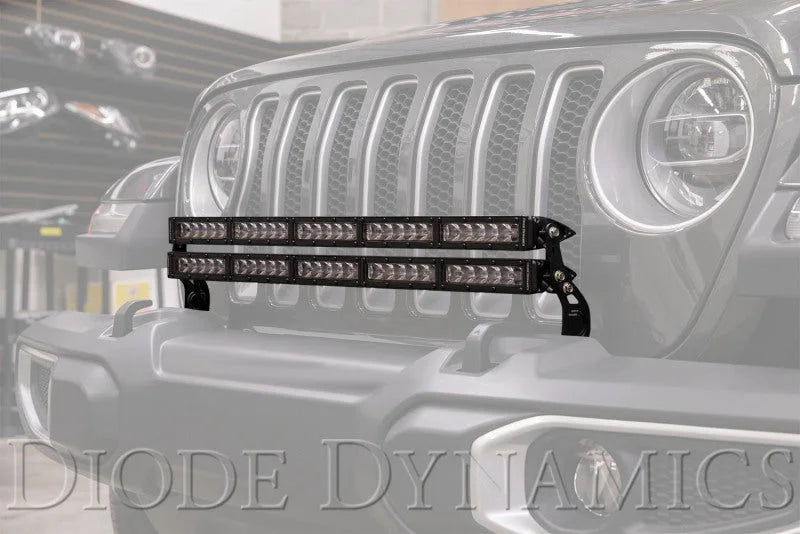 Diode Dynamics 18-21 Jeep JL Wrangler/Gladiator SS30 Bumper Bracket Kit - Amber Combo Dual - Additional View 5