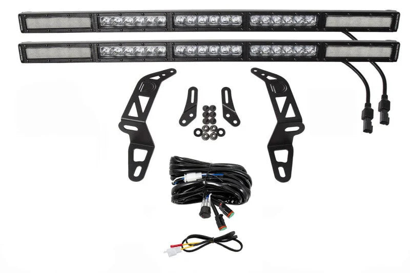 Diode Dynamics 18-21 Jeep JL Wrangler/Gladiator SS30 Bumper Bracket Kit - White Combo Dual - Main Product View