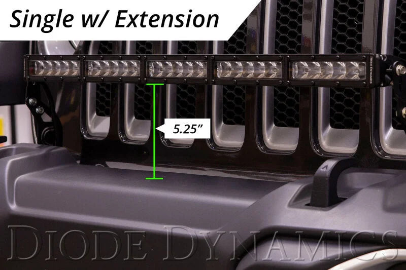Diode Dynamics 18-21 Jeep JL Wrangler/Gladiator SS30 Bumper Bracket Kit - White Driving (Single) - Additional View 6