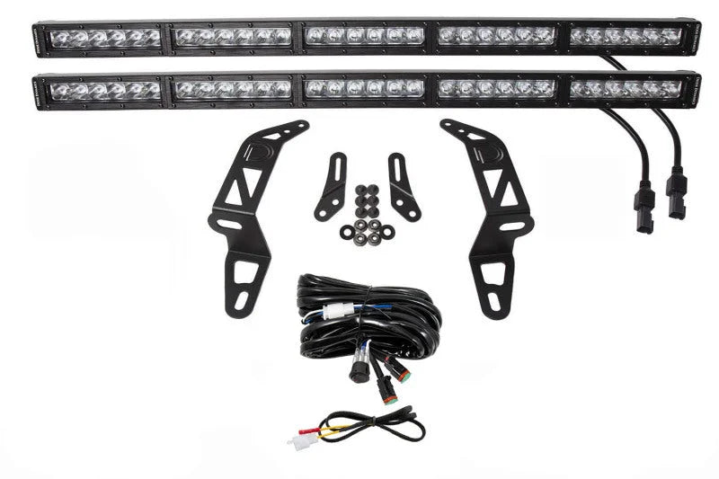 Diode Dynamics 18-21 Jeep JL Wrangler/Gladiator SS30 Bumper Bracket Kit - White Driving Dual - Main Product View