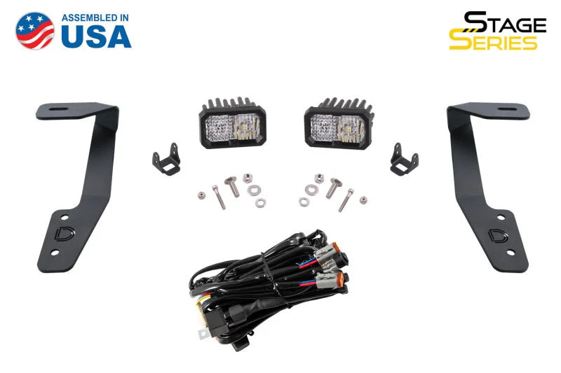 Diode Dynamics 18-21 Subaru Crosstrek Stage Series 2in LED Ditch Light Kit - Sport Yellow Combo - Additional View 7