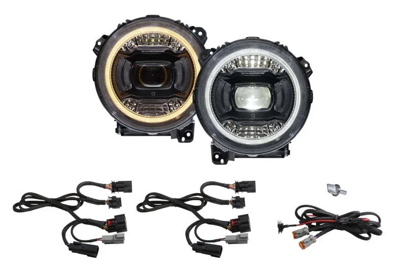Diode Dynamics 18-23 Jeep JL Wrangler Elite LED Headlamps - Main Product View