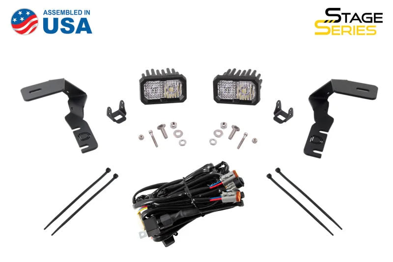 Diode Dynamics 19-21 Ford Ranger Pro SS3 LED Ditch Light Kit - Yellow Combo - Back View