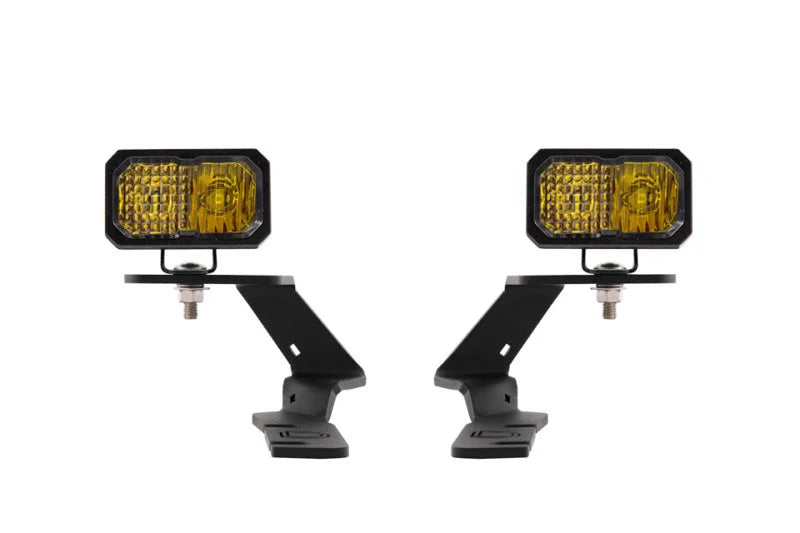 Diode Dynamics 19-21 Ford Ranger Stage Series 2in LED Ditch Light Kit - Yellow Pro Combo - Main Product View