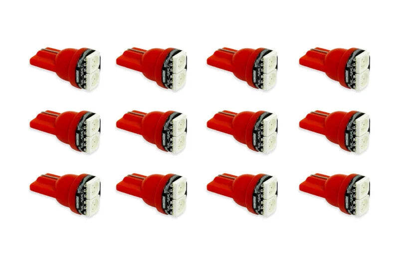 Diode Dynamics 194 LED Bulb SMD2 LED - Red Set of 12 - Main Product View