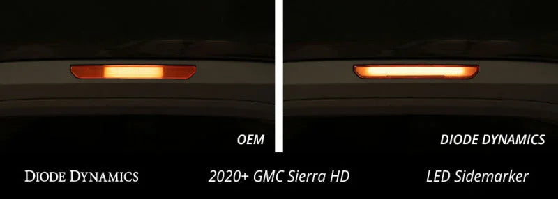 Diode Dynamics 20-21 Sierra 2500/3500 HD LED Sidemarkers Clear Set - Installation View