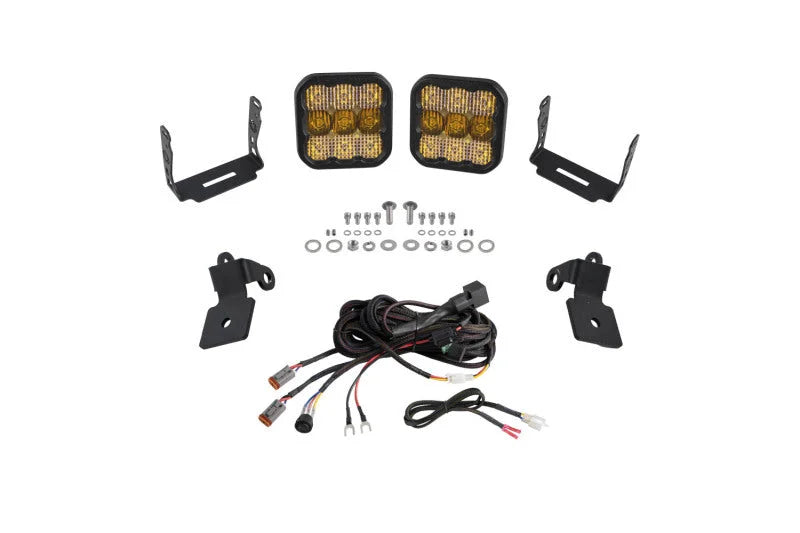 Diode Dynamics 20-Present Polaris RZR A-Pillar LED Pod Kit SS5 Pro - Yellow Combo - Main Product View