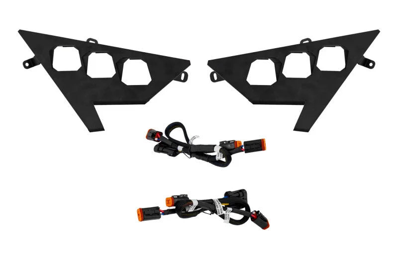 Diode Dynamics 20-Present Polaris RZR Headlight Wiring Harnesses and Brackets Only (Pair) - Main Product View